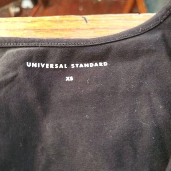 Universal Standard Iconic Long Sleeve Geneva V-Neck Dress Black Asymmetric SZ 10 - Picture 3 of 6